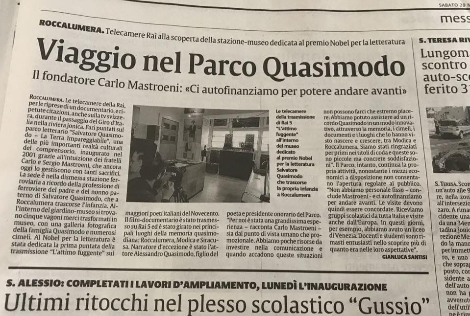 La Sicilia: Viaggio nel Parco Quasimodo – articolo di Gianluca Santisi