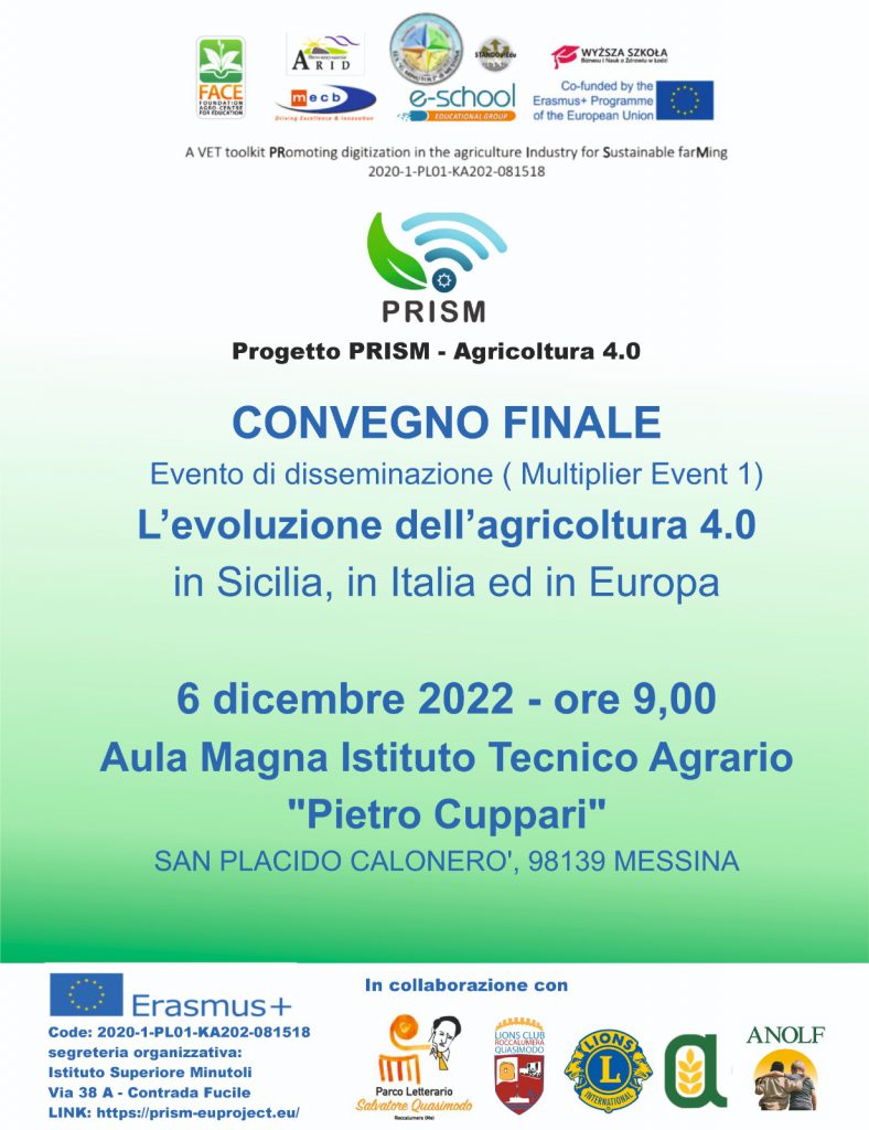 Convegno finale del Progetto “PRISM” – Agricoltura 4.0