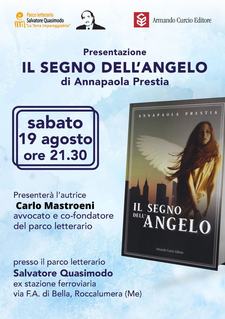 Il romanzo “Il Segno dell’Angelo” di Annapaola Prestia il 19 agosto al Parco Letterio Quasimodo
